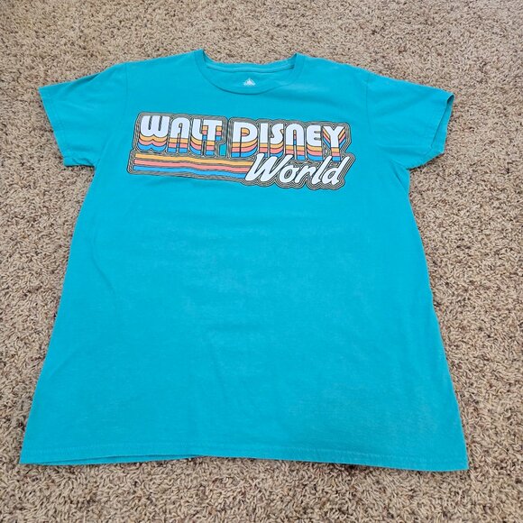 Walt Disney World Aqua Blue T-Shirt Adult Size Large - Picture 1 of 6